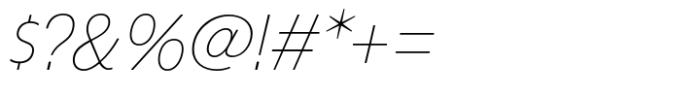 Econo Sans Thin Italic Font OTHER CHARS