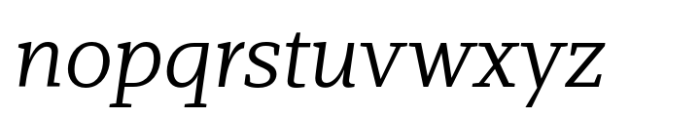 Ecra Light Italic Font LOWERCASE