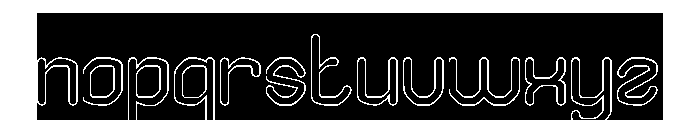 EDGE OF GALAXY-Hollow-Inverse Font LOWERCASE