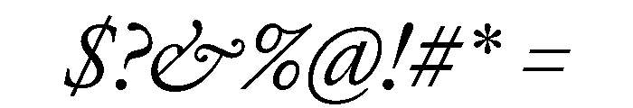 EdictText RegularItalic Font OTHER CHARS