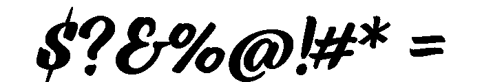 Ed's Market Brush Regular Slant Font OTHER CHARS