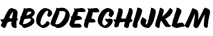 Ed's Market Brush Regular Slant Font UPPERCASE