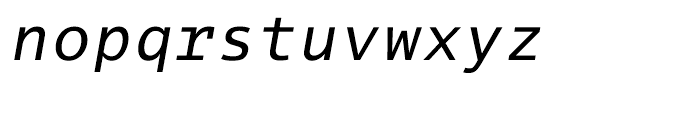 EF Thordis Sans Mono CE Regular Oblique Font LOWERCASE
