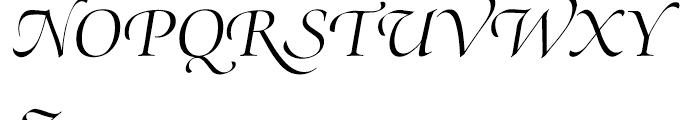 EF Zapf Renaissance Antiqua B Light Italic Swash Font UPPERCASE