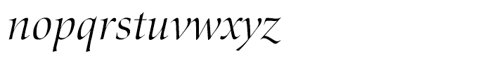 EF Zapf Renaissance Antiqua B Light Italic Font LOWERCASE