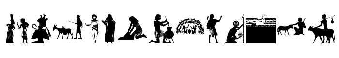 EgyptianSilhouettes Font LOWERCASE