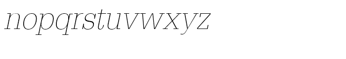 Egyptienne Extra Light Extra Narrow Oblique Font LOWERCASE