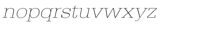 Egyptienne Extra Light Extra Wide Oblique Font LOWERCASE