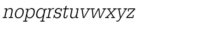 Egyptienne Light Extra Narrow Oblique Font LOWERCASE