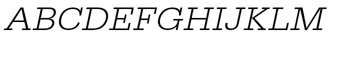 Egyptienne Light Extra Wide Oblique Font UPPERCASE