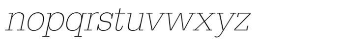 Egyptienne Std Extra Light Narrow Oblique Font LOWERCASE