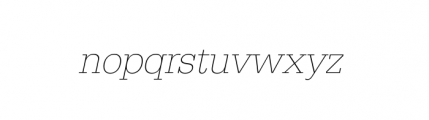 Egyptienne URW Extra Light Oblique Font LOWERCASE