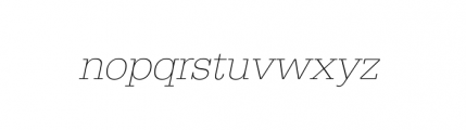 Egyptienne URW Wide ExtraLight Oblique Font LOWERCASE