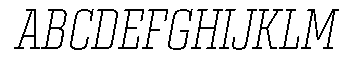 Egitto Condensed Extra Light Italic Font UPPERCASE
