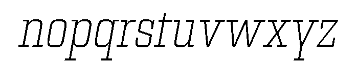 Egitto Condensed Extra Light Italic Font LOWERCASE