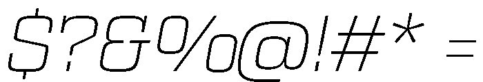 Egitto Extended Extra Light Italic Font OTHER CHARS