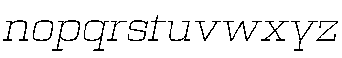 Egitto Extended Extra Light Italic Font LOWERCASE