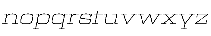 Egitto Wide Extra Light Italic Font LOWERCASE