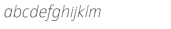 Eigerdals Thin Italic Font LOWERCASE