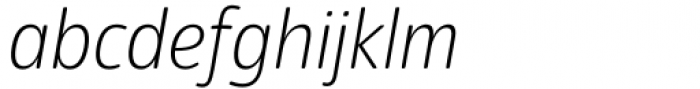 Eigerdals Condensed Thin Italic Font LOWERCASE