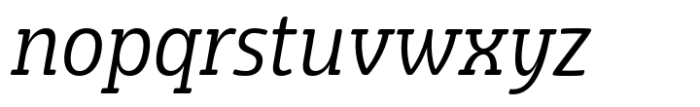 Eigerdals Slab Condensed Book Italic Font LOWERCASE