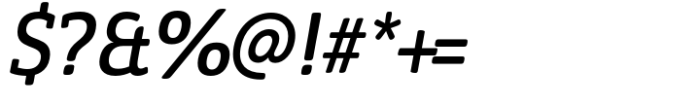 Eigerdals Slab Condensed Demi Italic Font OTHER CHARS