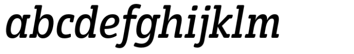 Eigerdals Slab Condensed Demi Italic Font LOWERCASE