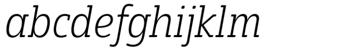 Eigerdals Slab Condensed Light Italic Font LOWERCASE