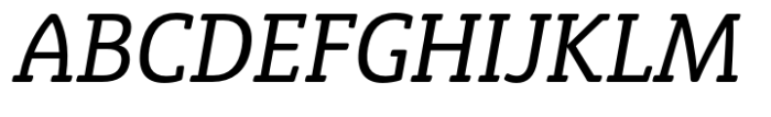 Eigerdals Slab Condensed Regular Italic Font UPPERCASE
