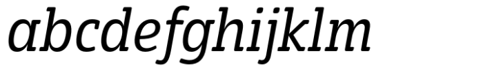 Eigerdals Slab Condensed Regular Italic Font LOWERCASE