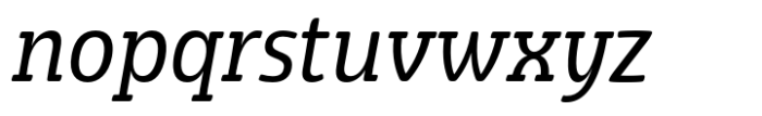 Eigerdals Slab Condensed Regular Italic Font LOWERCASE