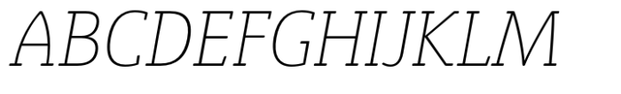Eigerdals Slab Condensed Thin Italic Font UPPERCASE