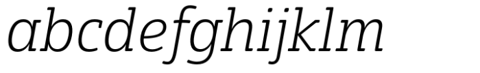 Eigerdals Slab Extra Light Italic Font LOWERCASE