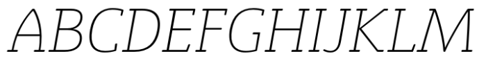 Eigerdals Slab Extra Thin Italic Font UPPERCASE