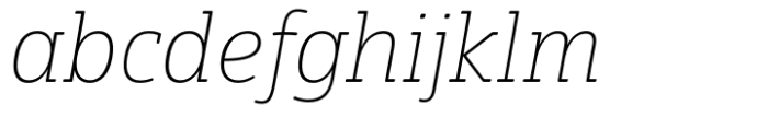 Eigerdals Slab Extra Thin Italic Font LOWERCASE