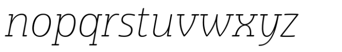 Eigerdals Slab Extra Thin Italic Font LOWERCASE
