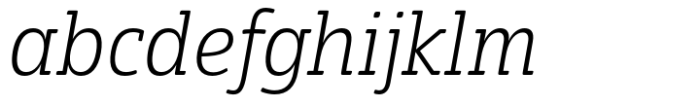Eigerdals Slab Norm Light Italic Font LOWERCASE