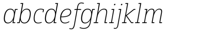 Eigerdals Slab Norm Thin Italic Font LOWERCASE