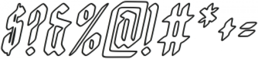 Eksellena Outline Italic otf (400) Font OTHER CHARS