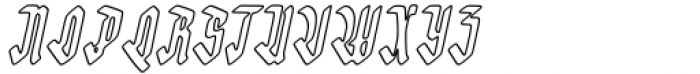 Eksellena Outline Italic Font UPPERCASE