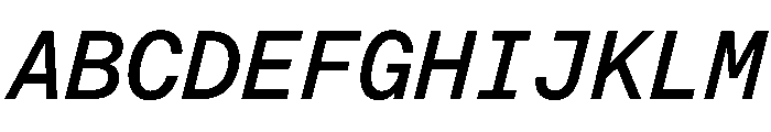 EKBaumerMono MediumItalic Font UPPERCASE