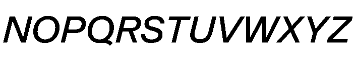 EKBaumerUniwidth MediumItalic Font UPPERCASE