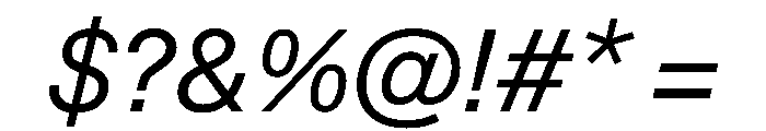 EKBaumerUniwidth RegularItalic Font OTHER CHARS
