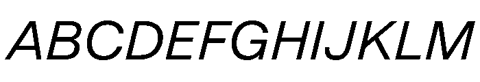 EKBaumerUniwidth RegularItalic Font UPPERCASE