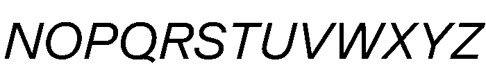 EKBaumerUniwidth RegularItalic Font UPPERCASE
