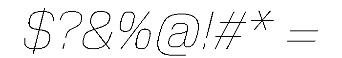 EKModena HairlineItalic Font OTHER CHARS