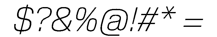 EKModena ThinItalic Font OTHER CHARS