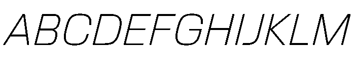 EKModena ThinItalic Font UPPERCASE