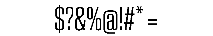 EKModenaCompressed Light Font OTHER CHARS
