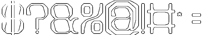Electric Machine-Hollow Font OTHER CHARS